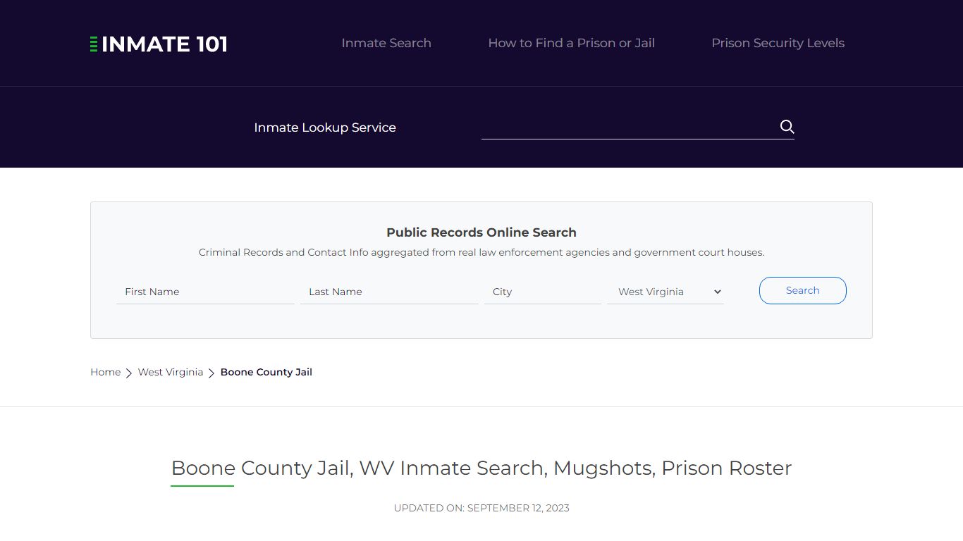 Boone County Jail, WV Inmate Search, Mugshots, Prison Roster